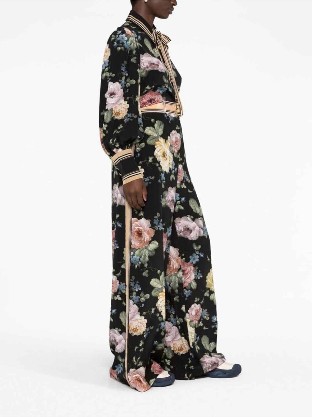 Zimmerman Floral Wide-Leg Pants in Black - Picture 4 of 7